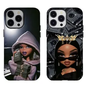 B-Bratz Doll Hip Hop Money Stacks Phone Case Compatible for iPhone 17 16 15 14 13 12 11 and for Samsung S21-25 Perfect Gift For Fashion Girl