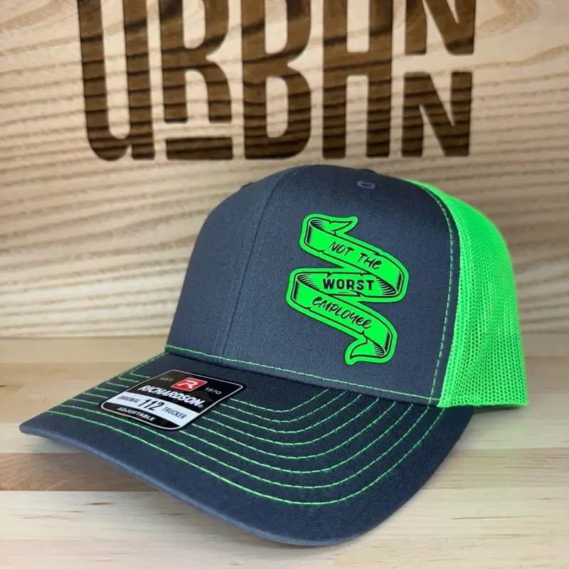 Not the Worst Employee Custom Leatherette Patch Trucker Style and Evolve Ponytail Hats trucker hat unique gift unisex hat