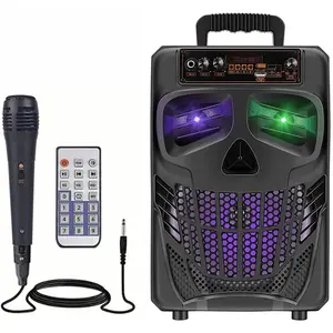 Portable Bluetooth Speaker with Subwoofer Wireless Speakers Outdoor/Indoor Big Support Remote Control FM Radio TF Card LED Lights MP3 Player Party for Home Camping iPhone Computer PC