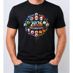Unisex 2026 Soccer Celebration Graphic T-Shirt, Casual Athletic Tee