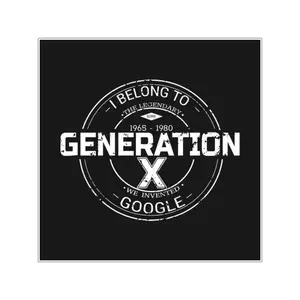 Generation X Badge Square Vinyl Sticker | WE INVENTED GOOGLE