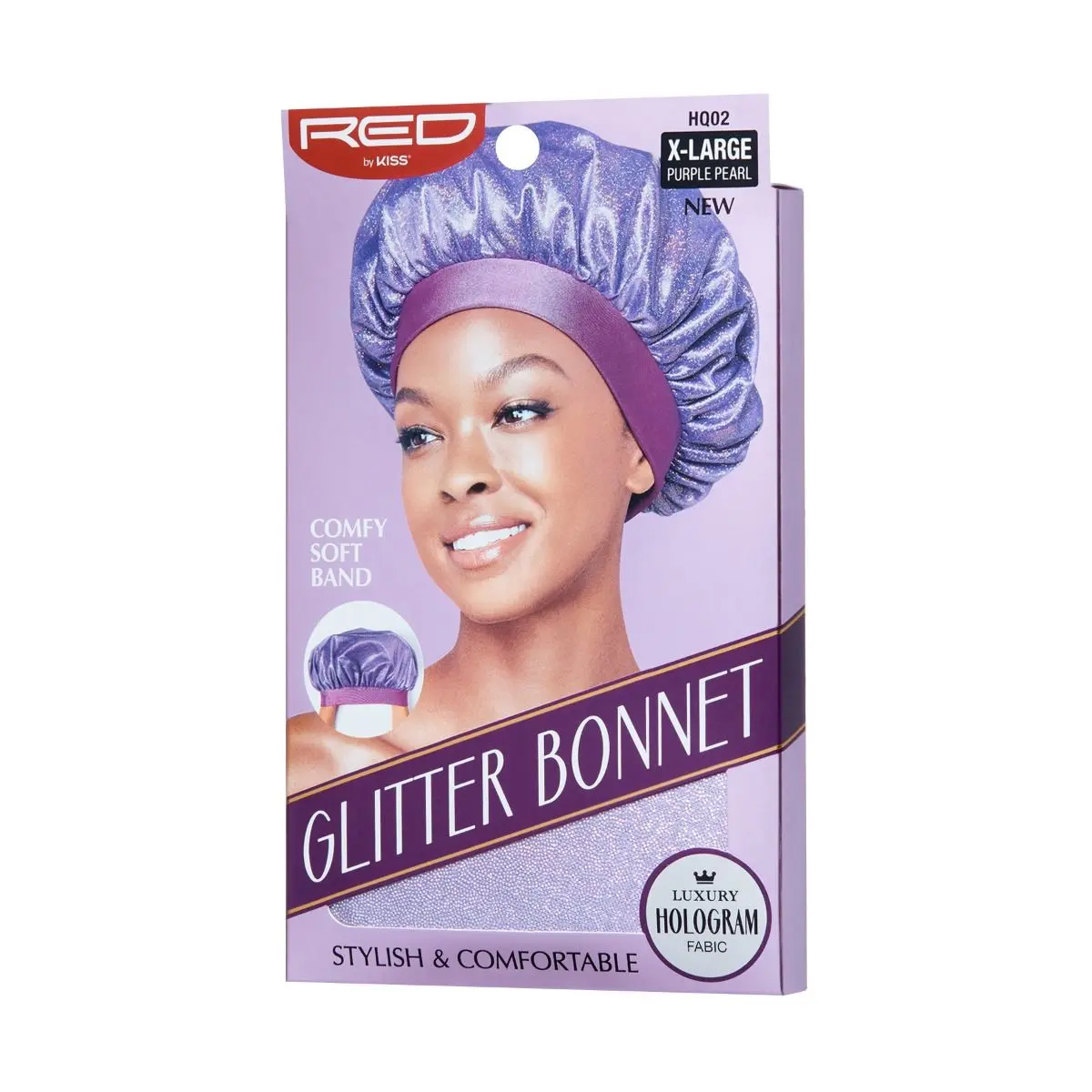 KISS - RED GLITTER BONNET X-LARGE PURPLE PEARL