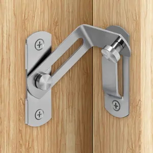 Stainless Steel Door Lock Latch, 90 Degree Door Lock Latch, Security Lock, Door Hardware for Home, Office, Hotel, Apartment, Dormitory, Stainless Steel Locks