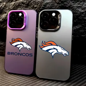 DenverS BroncoS Phone Case for iPhone 17 16 15 14 13 12 Pro Max Air | Multicolor Matte Laser Metallic Phone Case | Aurora Gradient Finish with Smooth Matte Texture | Durable Scratch-Resistant Anti-Fingerprint Protective Cover