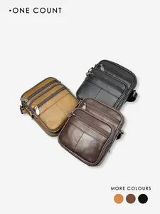 Leather Messenger Bag for Men Large Business Travel Briefcase Crossbody Handbag Man Purse Sling Shoulder Bag Leather Crossbody Bags