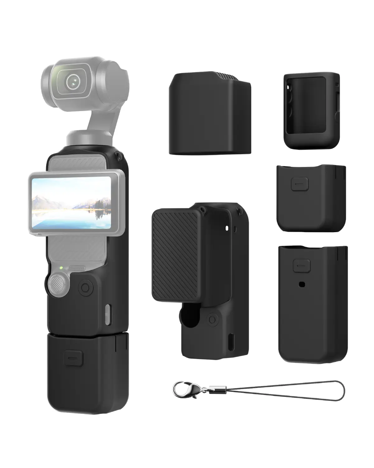 Maectech Silicon Protective Case for Pocket 3 for DJI Osmo Pocket 3 Cover Compatible for DJI Osmo Pocket 3 Accessories for Xtra Muse - Black