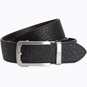 Bison Black Luxury Ratchet Belt  1.5" [38mm]