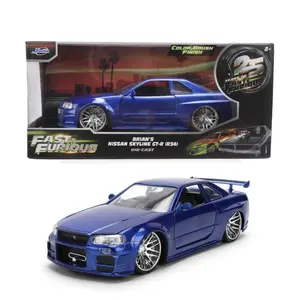 JADA 1:24 BRIAN'S NISSAN SKYLINE GT-R COLOR BRUSH FINISH "FAST & FURIOUS 25 YEARS" MODEL CAR 37704-P13