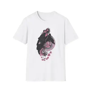 Dragon Floral T-Shirt, Positive Vibes Tee, , Unique Graphic Tee, Alternative Fashion Top, Gift for Art
