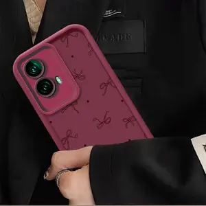 Bowknot Protective Smartphone, Phone Case for Moto G84, G85 5G, G24 Power, G53, G30, G10, G04 - Frosted Embossed Full-Body Anti-Slip Shockproof Soft Cover Suitable for Moto Edge 50, 50 Neo, 50 Pro 5G, 50 Fusion
