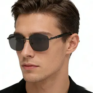 Classic Aviator Frameless Sunglasses, Ultralight HD Anti-Glare Lenses