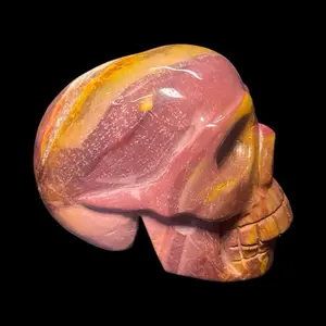 Mookaite Skull Carving Approximately 4 Inches and 2.5 lbs Natural Stone Sculpture for Home Decor