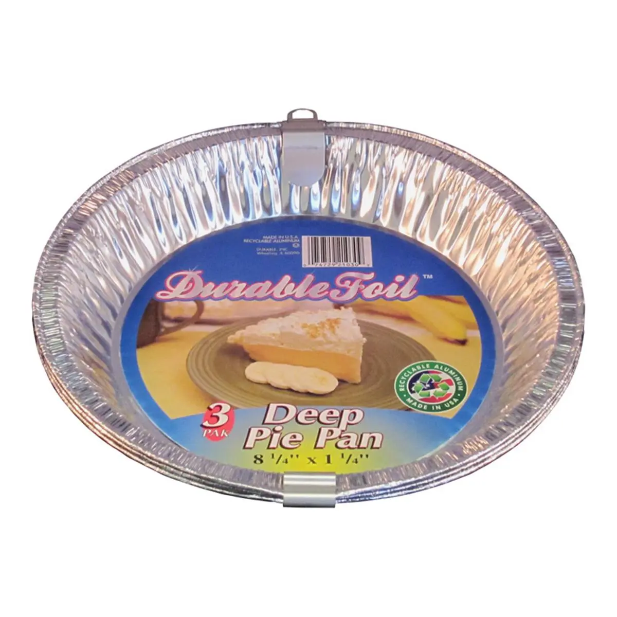 Home Plus Disposable Aluminum Baking Pie Pan - 8-1/4 in. W x 8-1/4 in. L, Durable Silver Deep Pan, Pack of 12, Ideal for Charity Use, Deep Pie Pan