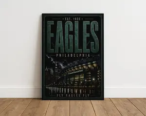 [Unframed] Philadelphia Eagles Poster, Lincoln Financial Field Wall Art, Vintage NFL Print, Fly Eagles Fly Decor, Eagles Fan Gift