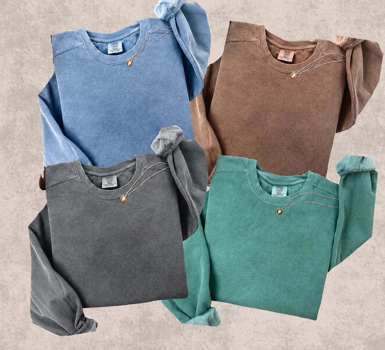 Comfort Colors Sweatshirt Blank, Unisex Adult Garment-Dyed Crewneck Long Sleeve, Soft Vintage Style Wholesale Sweatshirt