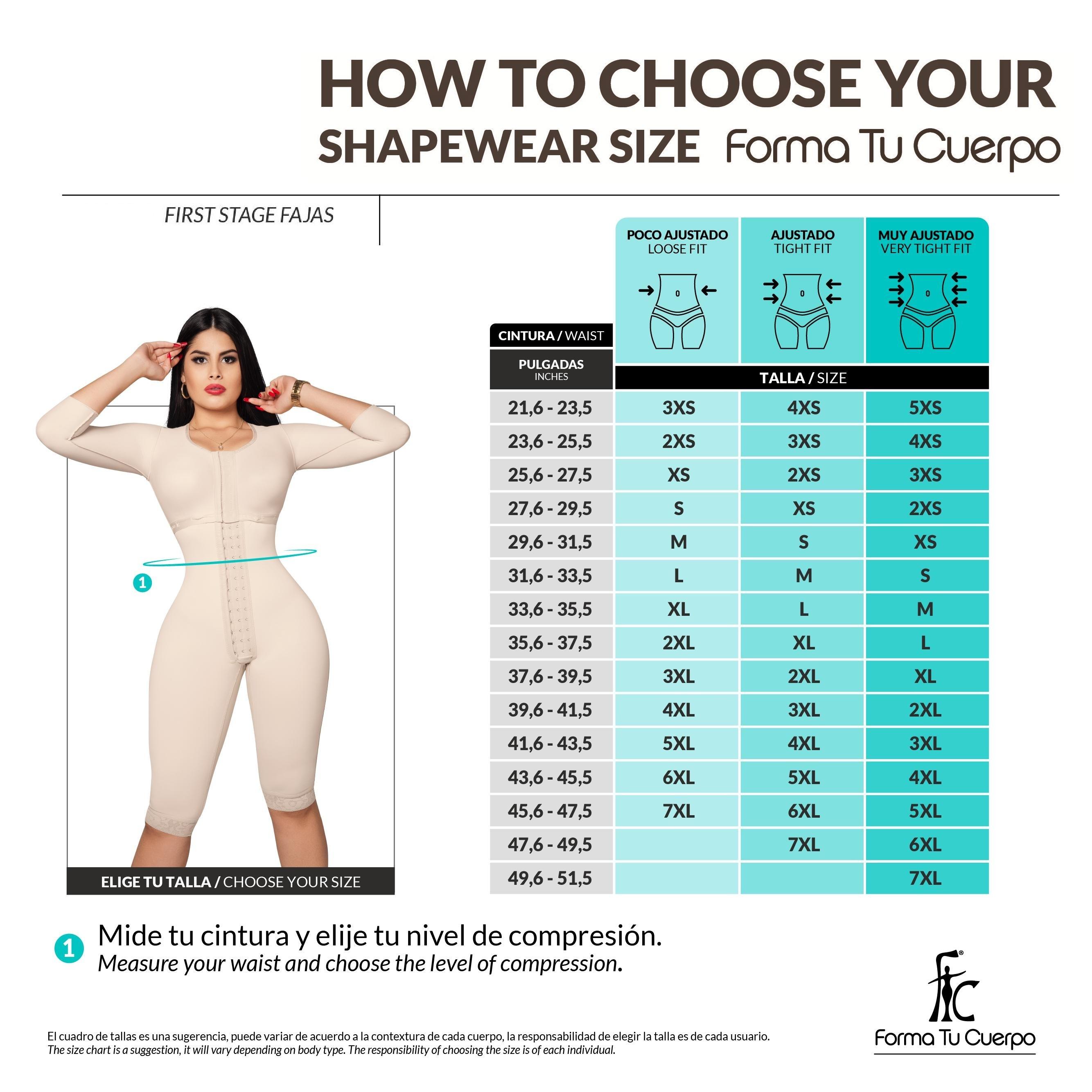 Open Bust Bodysuit Mid Thigh • Long Sleeves • 3 Compression Hook Levels • Perineal Zipper • Beige  • Black (O-015/O-215)