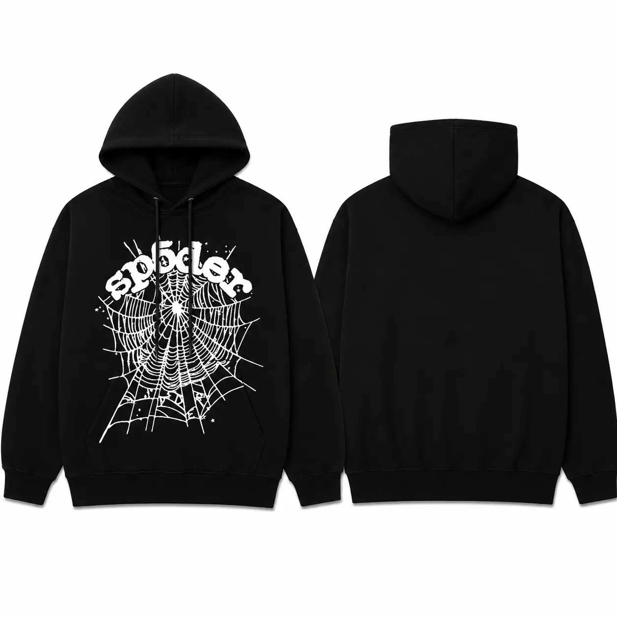 Spider Graphic Hoodie, Oversized Front Print Pullover