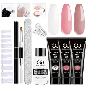 Long-lasting Shiny Extension Nail Gel Set, 1 Set Polymer Nail Art Gel & Accessories, DIY Nail Art Kit for Beginners, Manicure Beauty Products, Manicure Salon Set, Poly Gel Nail Kit Complete, Polygel Nail Kits
