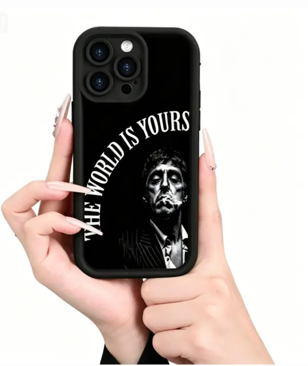 Black Gentleman Movie + The World Is Yours-Pattern Lasting |     Protection |     Shockproof And Drop-Proof |     Frosted And Non-Slip |     Low-Key Luxury, UV Printing For IPhone 16/15/14/13/12/11/XS/XR