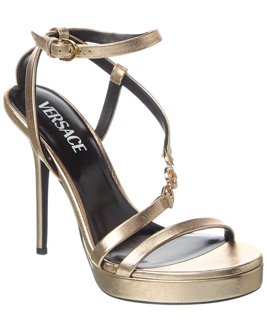 Versace Medusa Leather Platform Sandal