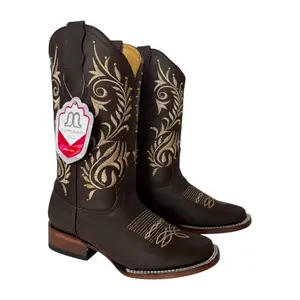 Stephy’s Boots Women Cowgirl Boots with Square Toe Genuine Leather, Bota Dama Vaquera 100% Piel