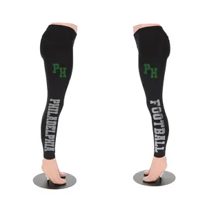 Philadelphia Football Athletic Leggings - Black Figure Sculpting Skinny Leggings with Elastic Waistband & Side Pockets for Yoga & Running High-Quality Materials & Comfortable Design