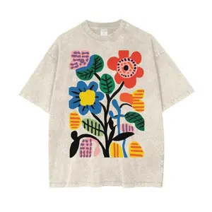 Oversized Floral Shirt for Men, Pressed Flowers t-Shirts, Floral Shirt, Nordic Theme Shirts, Scandinavian Shirts with Flowers