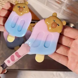 Tabas Squishy Capybara Ice Cream Squeeze Toy Fake Ice Cream Squishy Toy High-Value Popsicle Stress Relief Toy Anti-Anxiety