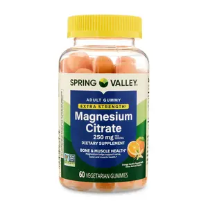 Spring Valley Magnesium Citrate 250mg Adult Gummies, 60 Vegetarian Gummies, Orange Vanilla Flavor