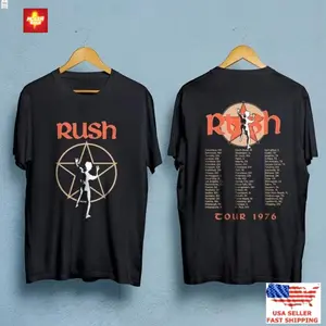 [SALE UP TO 45%] Apparel Rush Band Music Tour 1976 T-Shirt, Vintage Rock Concert Tee