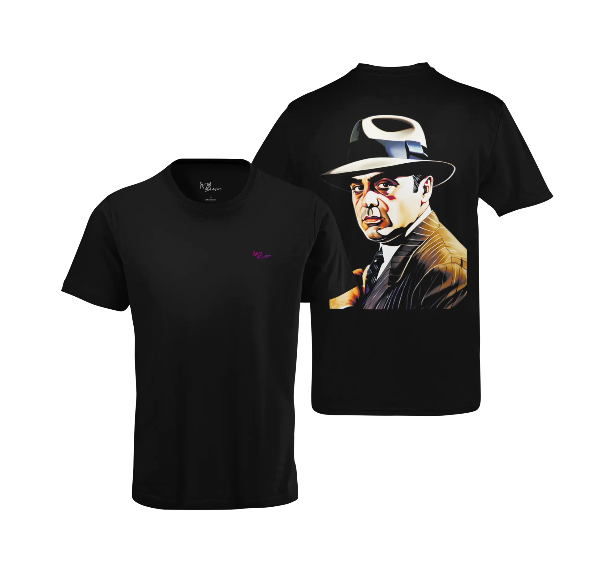 NeonBlade's Al Capone T-Shirt Black Cotton