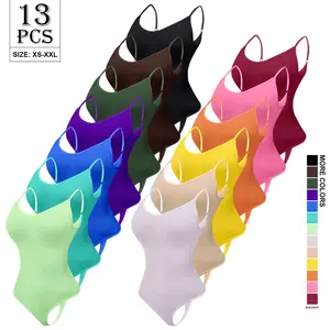 Solid Shapewear Bodysuit for Women Tummy Control Seamless Adjustable Strap Various Colors Sculpting Snatched Waist Body Suit Body Shaper Thong