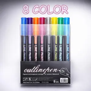 8 colors Magic Outline Markers (double Line)