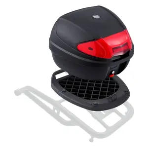 VEVOR Motorcycle Top Case, Universal Durable PP Material Motorbike Tail Box with Reflective Panel, 48L Waterproof Detachable Motorcycle Top Box with Multi - Hole Base, Fit for 99 of Motorcycle FramesVEVOR Super Brand Day