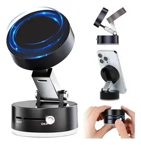 Vacuum Magnetic Suction Phone Holder,Foldable & Telescopic Double-sided Magnetic Car Phone Holder,for Car/Gym/Mirror/Smooth Surface,Compatible with iPhone 16/15/14/13/12 Series Carphoneholder Dashboard Mounting