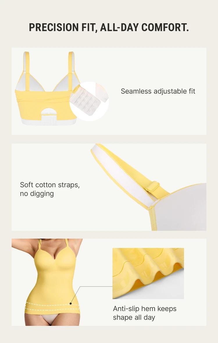 FeelinGirl Women's Built-in-Bra Sleeveless Bodysuit Colorful Shaping Camisole Slimming Tank Tops for Casual Outfits Comfortable Breathable Fabric Mother’s Day #Summervibes