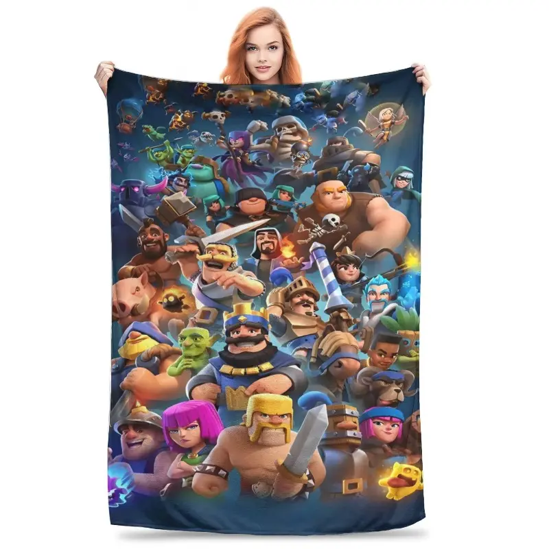 Clash Royale Gamer Breathable Soft Blanket - Durable, Warm, Wrinkle Resistant All-Seasons Throw for Kids' Bed, Ideal for Thanksgiving, Watch Party Gifting, Blankets for Bed, Christmas
