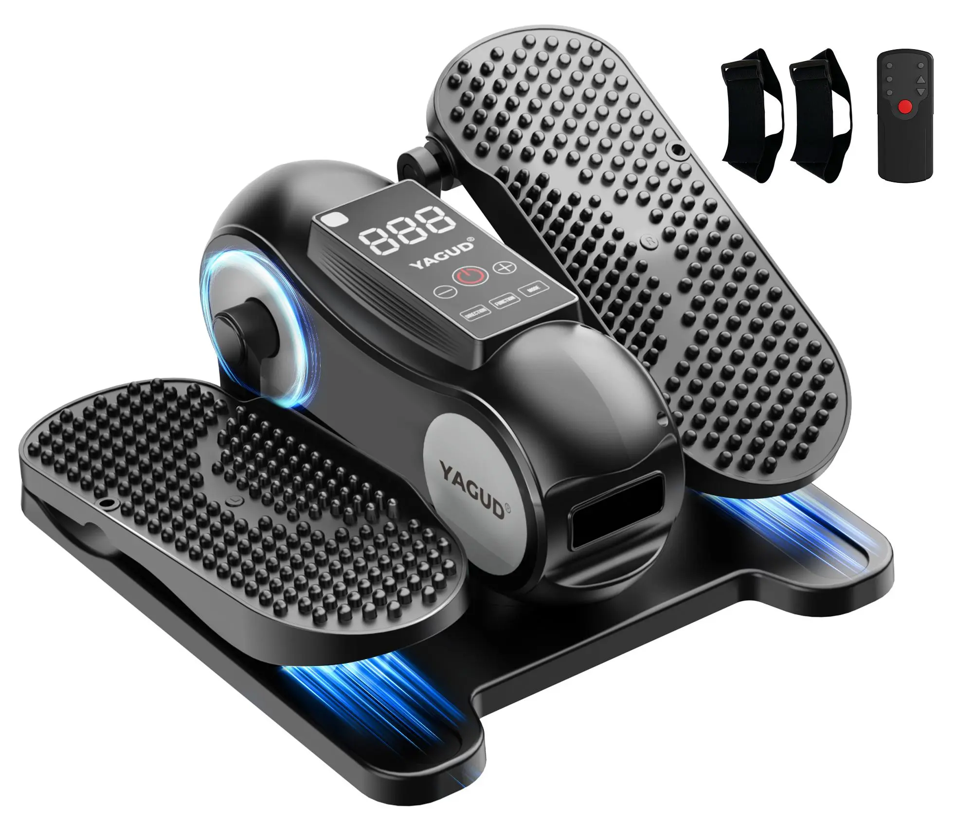 Yagud Compact Under Desk Elliptical Machine - Unisex Seated Leg Exerciser (As Seen on TV), Portable Quiet Electric Pedal, 12 Speed Modes, Remote Control, Easy-to-Read Display, Senior Gift