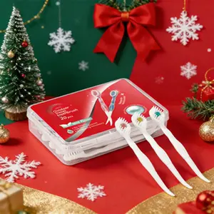 Portable Mini Toothbrush Set, Mint & Peach Tea Flavors, Ideal for Outdoor Camping Hiking Oral Care, Fresh Breath Enhancer