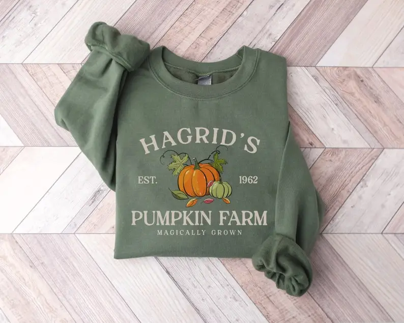 Hagrid's Pumpkin Patch Sweatshirt, Fall Sweatshirt, Halloween Sweatshirt, Book Lover Gifts, Thanksgiving 2024 Menswear Crewneck