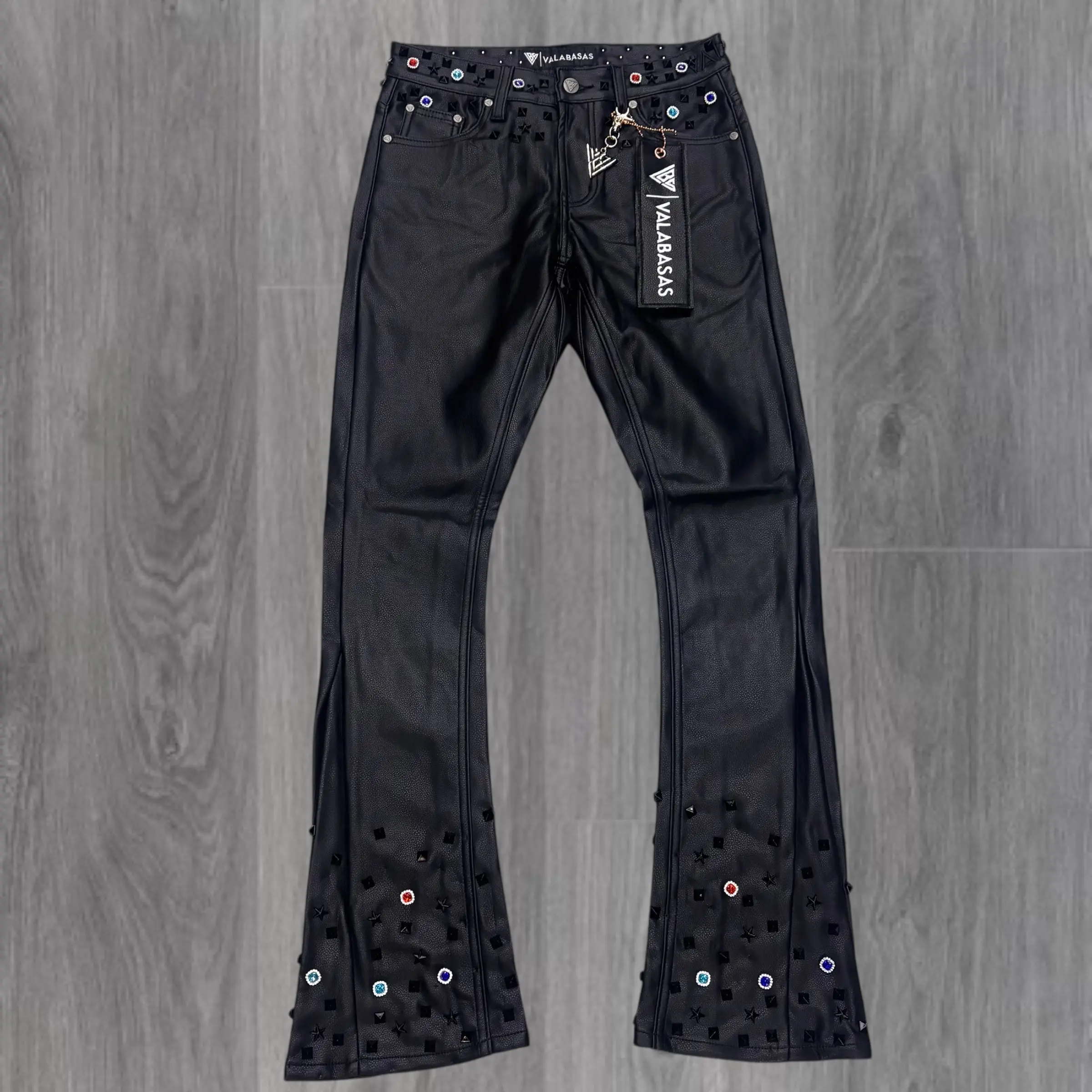 Valabasas - ION Leather Stacked Denim - BLK - 1058