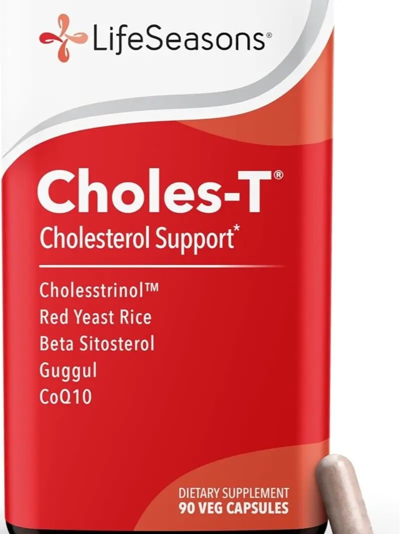 LifeSeasons Choles-T Cholesterol Support - 90 Capsules Healthy Lipid Levels & Liver Function Support with Red Yeast Rice, CoQ10, Guggul & Phytosterols