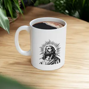 Jesus Silhouette Morning Prayer Mug Christian Coffee Cup for Men Women | Inspirational Faith-Based Ceramic Coffee Tea Mug | Bible Lover Gift Idea | Office or Home Desk Mug Birthday Christmas Gift | Viral TikTok Christian Mug