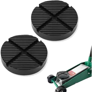 2 count Floor Jack Pads,Black Rubber Jack Stand Pads Adapter Provides Cushioning,Universal Cross Slotted Pinch Weld Jack Adapter,Lift Frame Rail Protection  Accessories