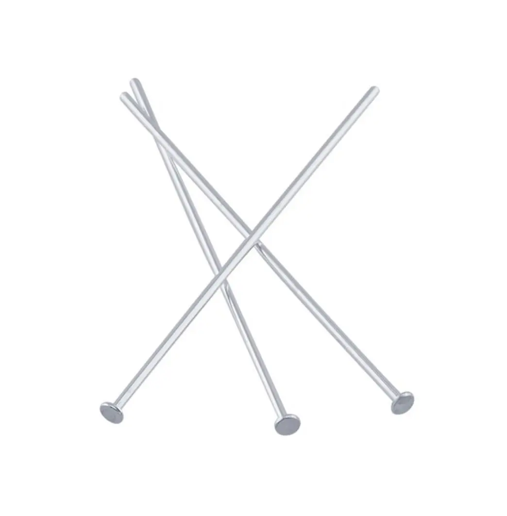 20pcs 925 Sterling Silver Flat Headpin Head Pins, 0.4mm/26 Gauge, Length Selections: 18mm/25mm/30mm/38mm