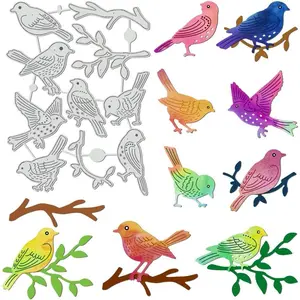 Birds in Various Poses Carbon Steel  Dies, 5.5x4.1inch  Theme Embossing Stencils  Cuts for Card Making, Photo Decorative Paper Scrapbooking, 0.08cm Thick