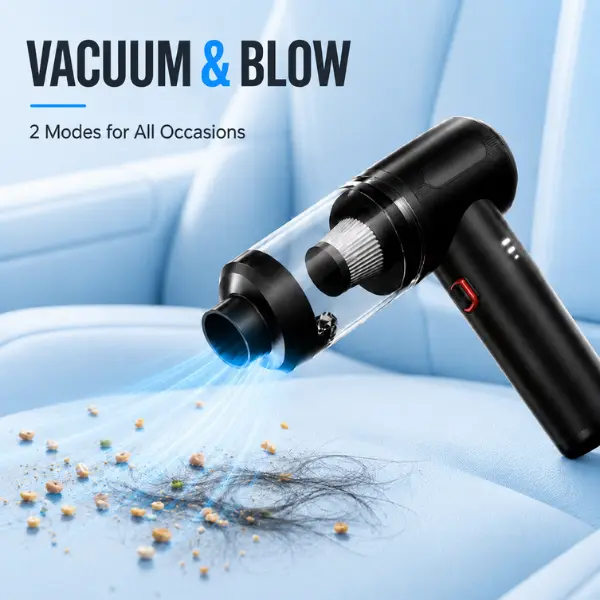 4 in 1 Cordless Car Vacuum Cleaner 20000Pa High Power Handheld Vacuum with Air Blower Tire Inflator Air Pump 6000mAh Rechargeable Portable Wireless Car Cleaning Kit for Car Home Outdoor Use
