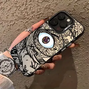 Case for IPhone 17 Pro Max 16 Plus 15 14 13 12 11 Air E Graffiti Black Eye Matte Shockproof Anti-Scratch Stylish Smartphone Cover