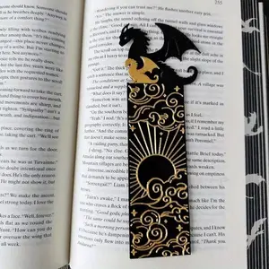Acrylic Dragon Bookmark, Dragon & Sun Cloud Design, Four-Winged Dual-Sided Cool Book Accessory for Boys Girls