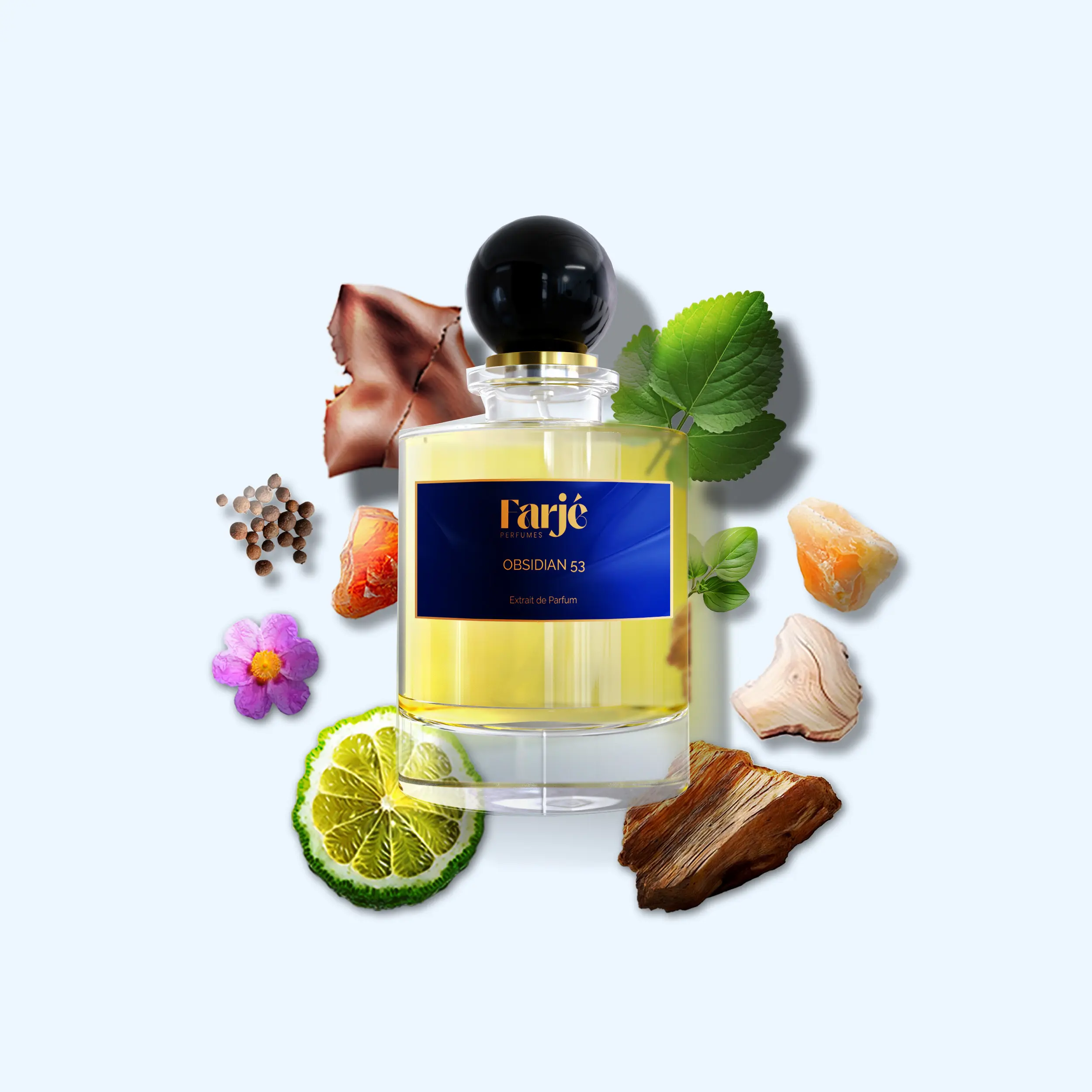 Obsidian 53 by Farjé Perfumes - Inspired by Interlude 53 - Extrait de Parfum for Men 30ml - Smoky, Ambery, Spicy, Aromatic, Balsamic - Artfully crafted with the finest niche-quality ingredients